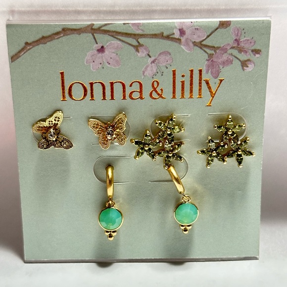 Lonna & Lilly Gold plated 3pc Earring Set - Picture 2 of 4